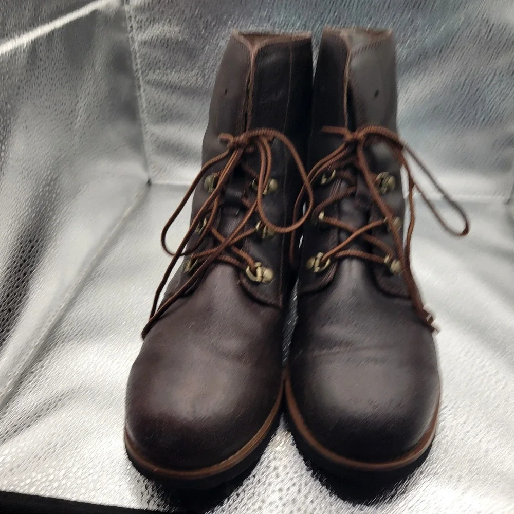 The North Face Womens US 8 EU 39 Ballard Lace II Brown Leather Boots Distressed